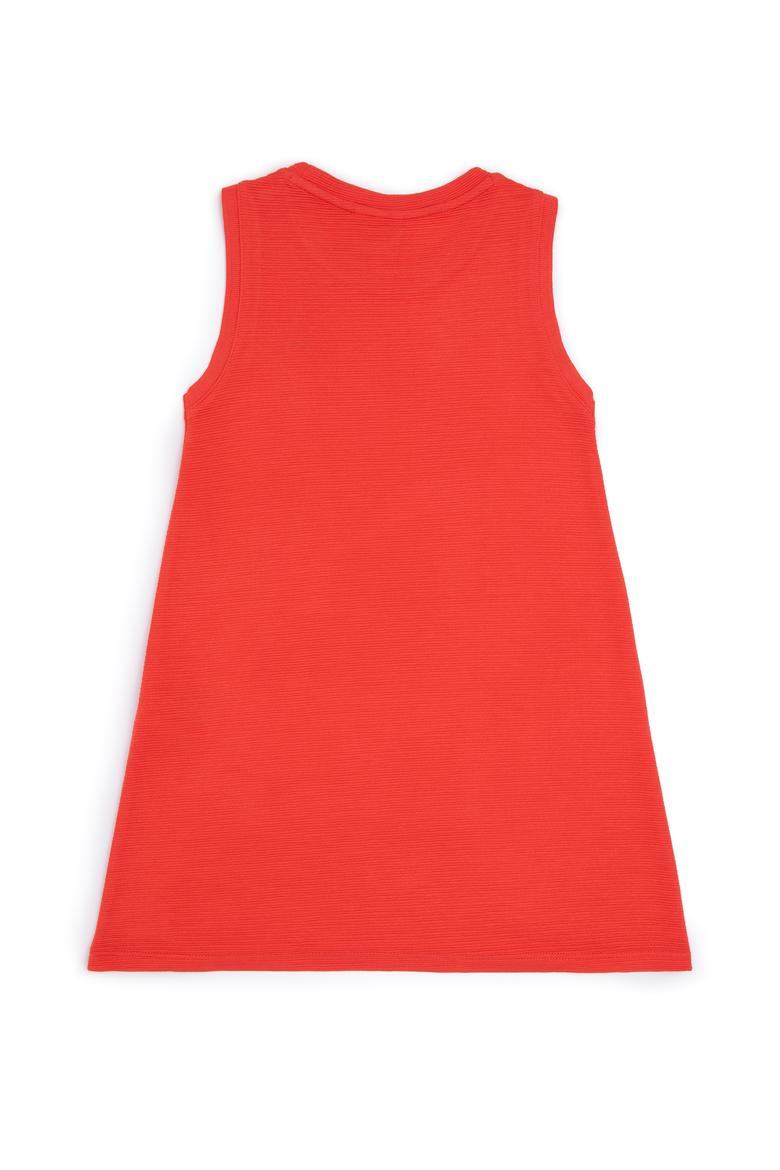 Kız Çocuk Nar Çiçeği Kolsuz Örme Elbise - 50283379029