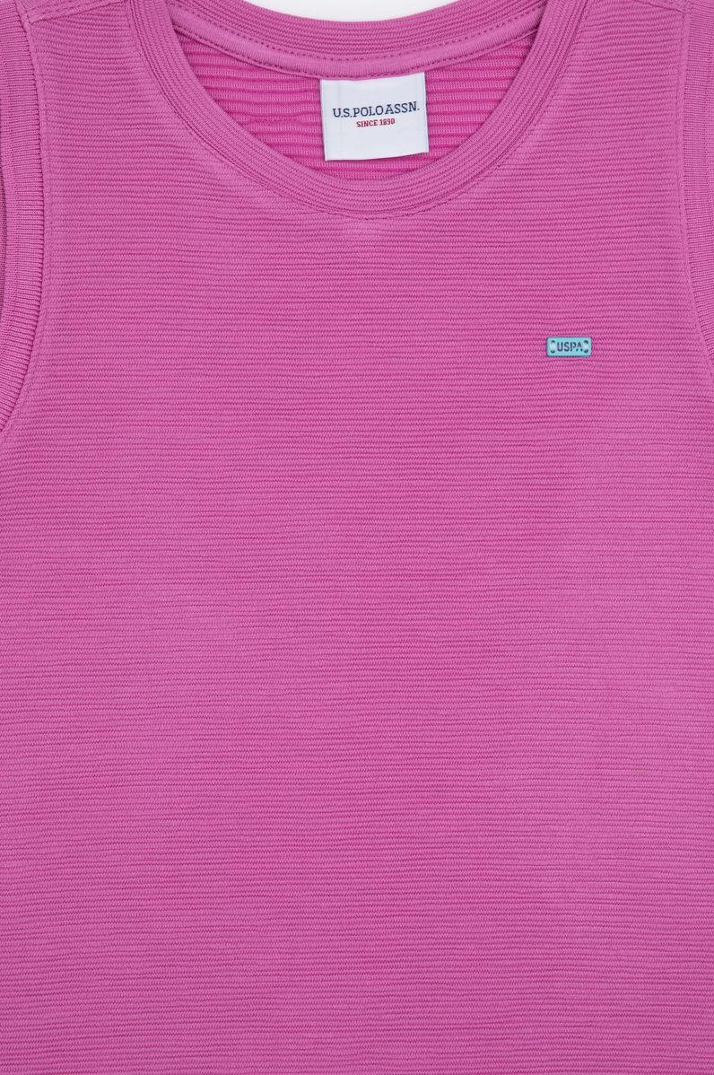 Kız Çocuk Menekşe Kolsuz Örme Elbise