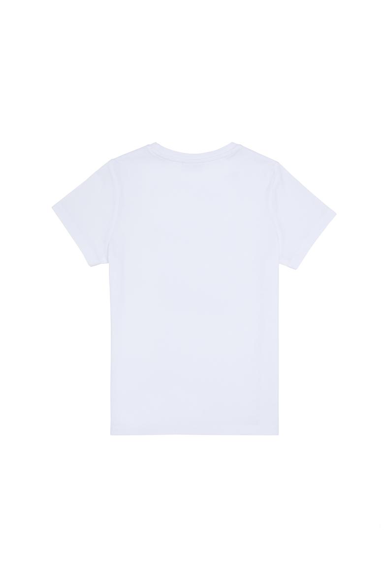 Erkek Çocuk Beyaz Bisiklet Yaka Tişört - 50281489011