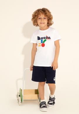 Erkek Çocuk Beyaz Bisiklet Yaka Tişört - 50281489011