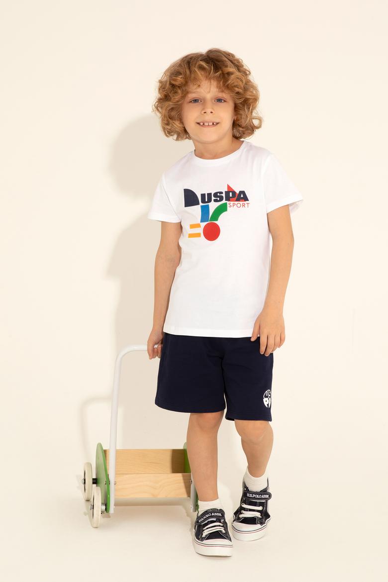 Erkek Çocuk Beyaz Bisiklet Yaka Tişört - 50281489011