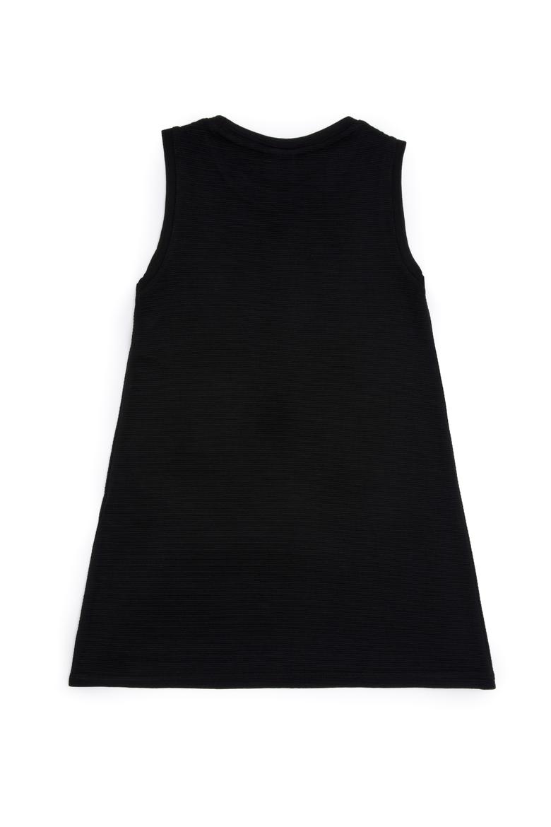 Kız Çocuk Siyah Kolsuz Örme Elbise - 50283379055