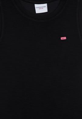 Kız Çocuk Siyah Kolsuz Örme Elbise - 50283379055