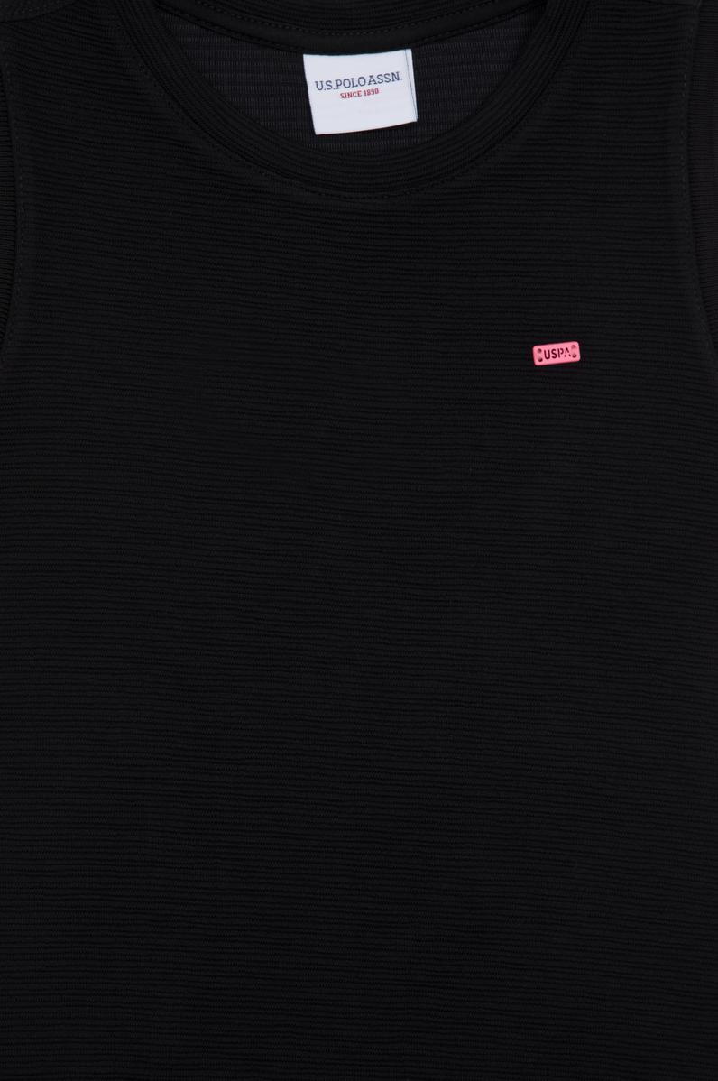 Kız Çocuk Siyah Kolsuz Örme Elbise