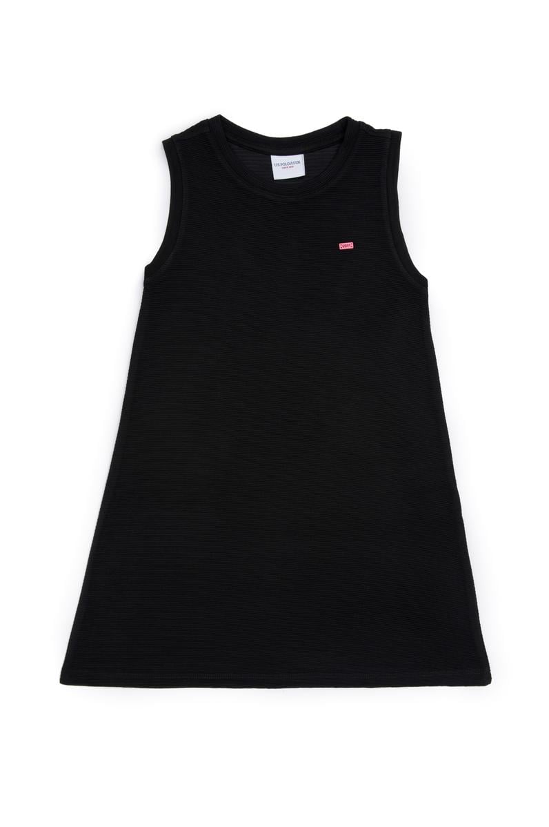 Kız Çocuk Siyah Kolsuz Örme Elbise