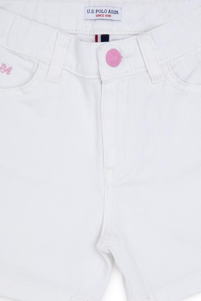 Kız Çocuk Beyaz Dokuma Şort - 50282941008