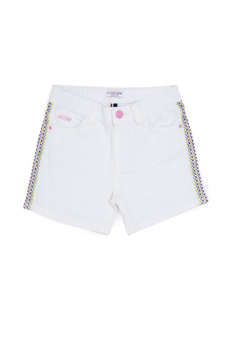 Kız Çocuk Beyaz Dokuma Şort - 50282941008