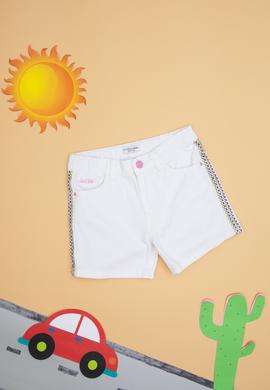 Kız Çocuk Beyaz Dokuma Şort - 50282941008
