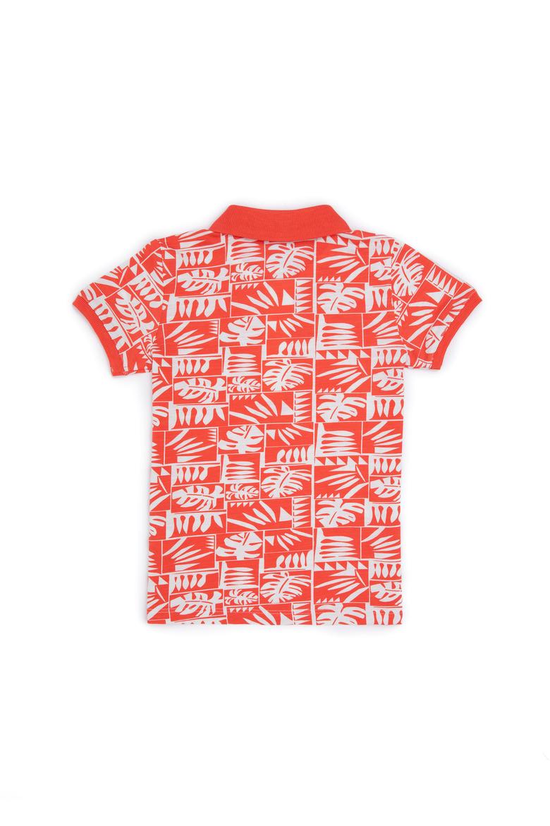 Erkek Çocuk Nar Çiçeği Polo Yaka Tişört - 50281519026