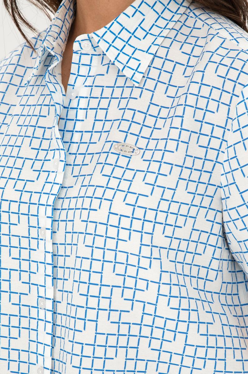 Kadın Saks Kısa Kollu Gömlek