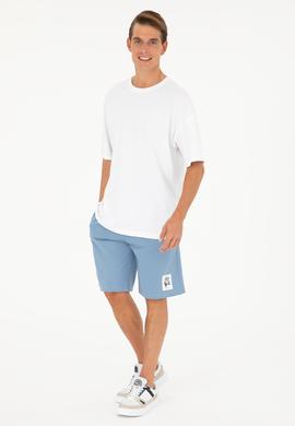 Erkek İndigo Örme Şort - 50289285046