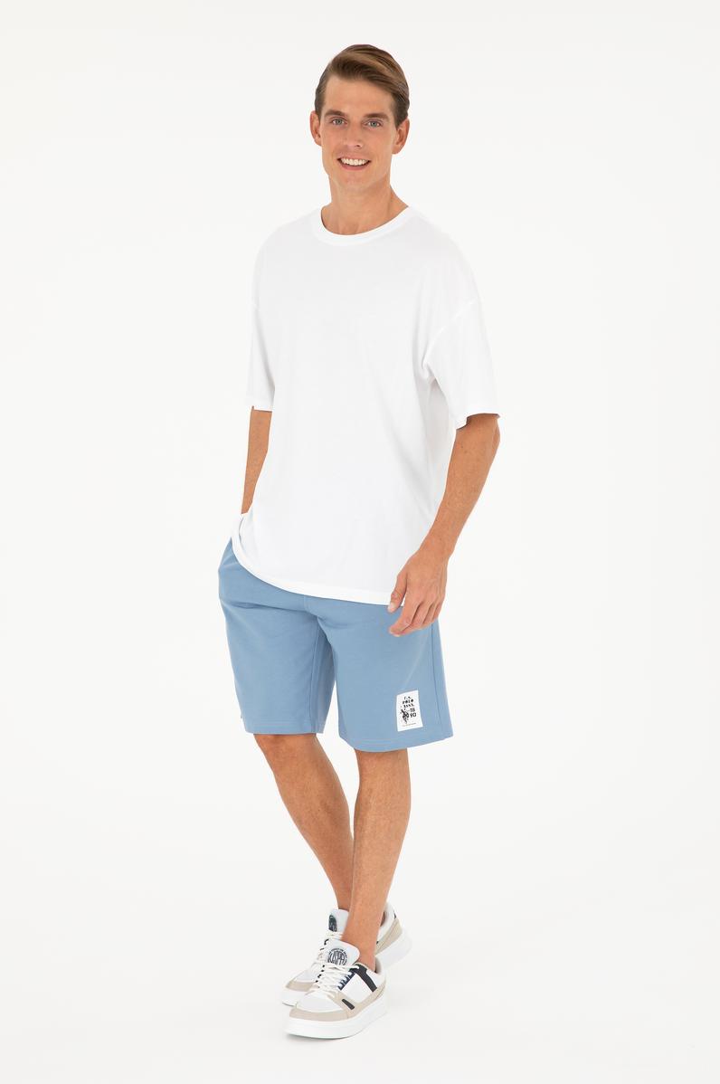 Erkek İndigo Örme Şort