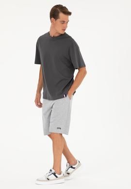 Erkek Gri Melanj Örme Şort - 50289287013
