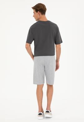 Erkek Gri Melanj Örme Şort - 50289287013