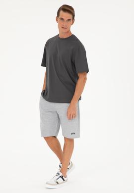 Erkek Gri Melanj Örme Şort - 50289287013