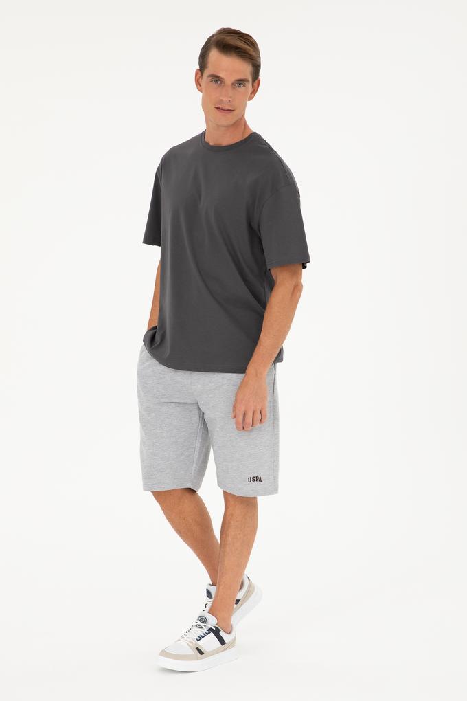 Erkek Gri Melanj Örme Şort