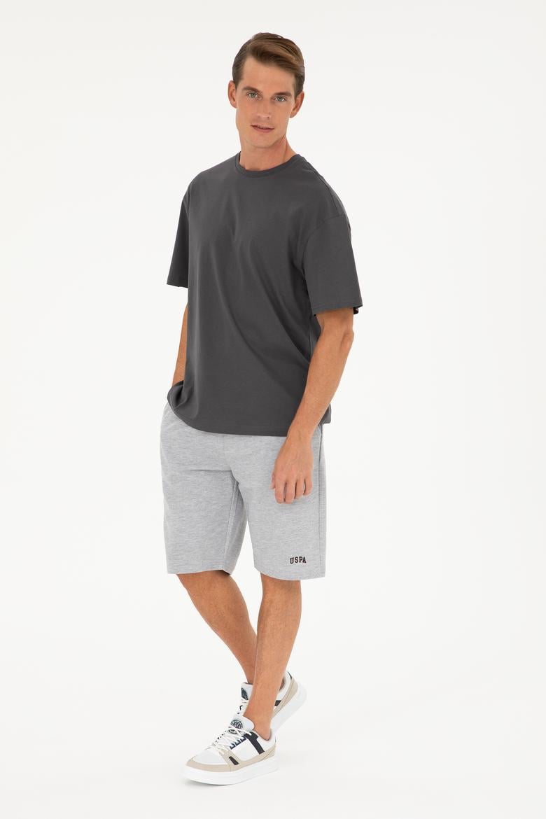 Erkek Gri Melanj Örme Şort