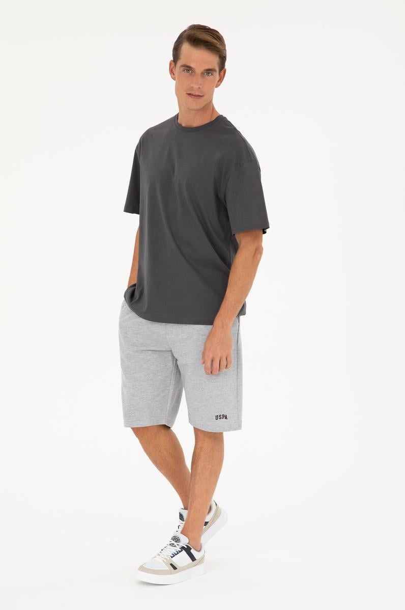 Erkek Gri Melanj Örme Şort
