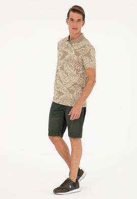 Erkek Regular Fit Polo Yaka Haki Tişört - 50288319027