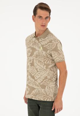 Erkek Regular Fit Polo Yaka Haki Tişört - 50288319027