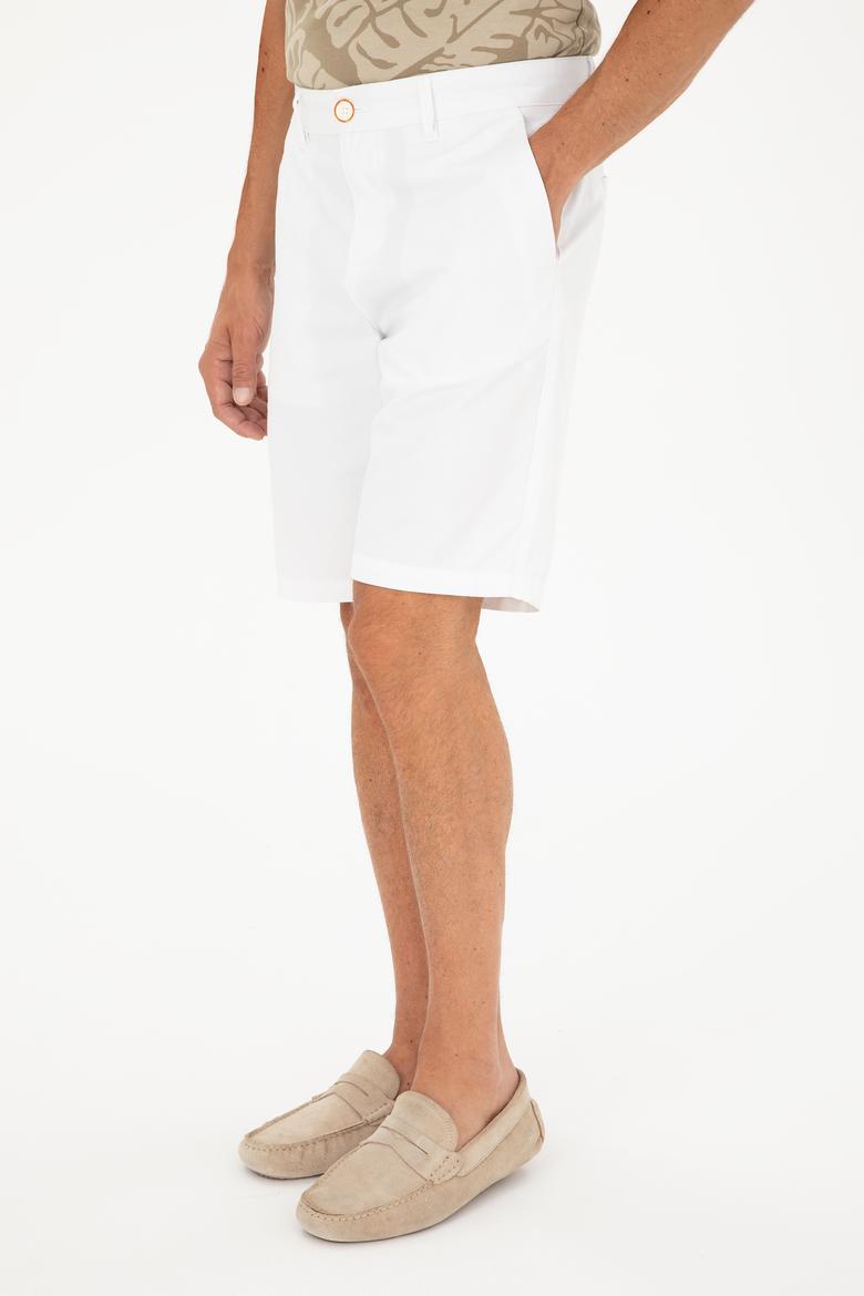 Erkek Beyaz Dokuma Şort - 50289423014