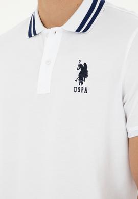 Erkek Slim Fit Polo Yaka Beyaz Basic Tişört - 50279569003