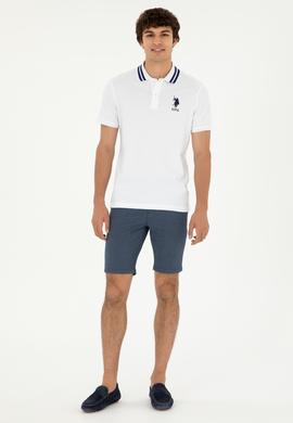 Erkek Slim Fit Polo Yaka Beyaz Basic Tişört - 50279569003