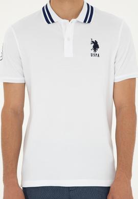 Erkek Slim Fit Polo Yaka Beyaz Basic Tişört - 50279569003
