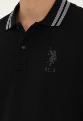 Erkek Slim Fit Polo Yaka Siyah Basic Tişört - 50279569027