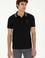 Erkek Slim Fit Polo Yaka Siyah Basic Tişört