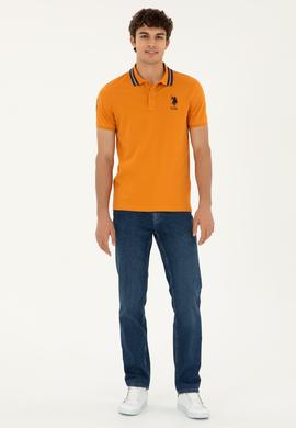 Erkek Slim Fit Polo Yaka Kiremit Basic Tişört - 50279569069