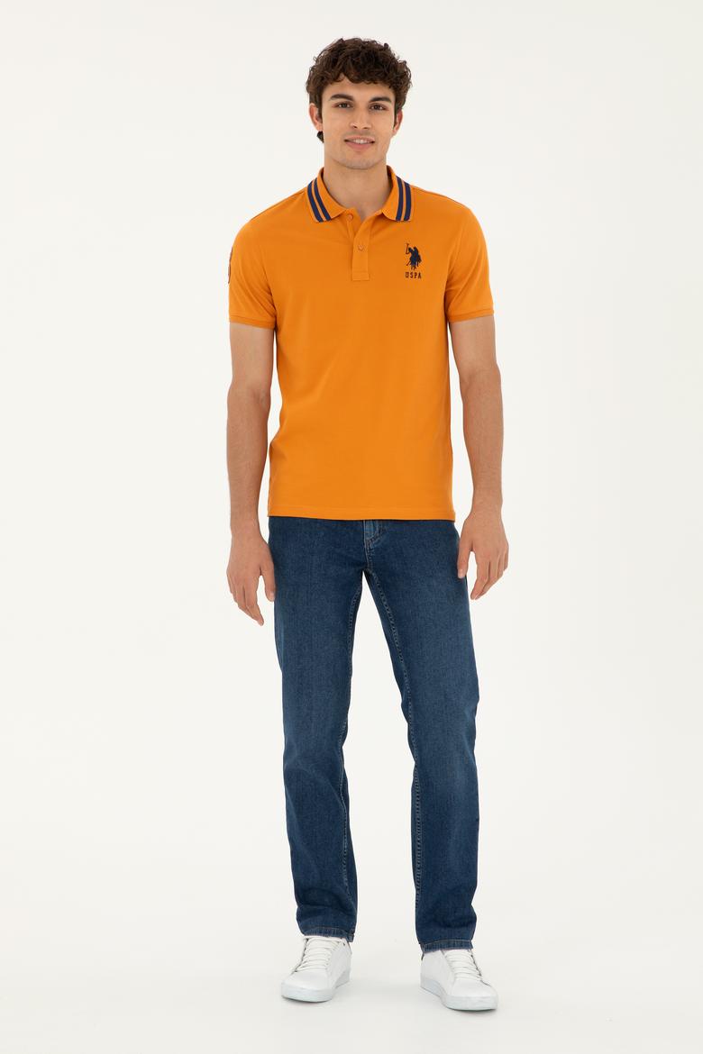 Erkek Slim Fit Polo Yaka Kiremit Basic Tişört - 50279569069