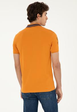 Erkek Slim Fit Polo Yaka Kiremit Basic Tişört - 50279569069