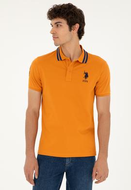 Erkek Slim Fit Polo Yaka Kiremit Basic Tişört - 50279569069