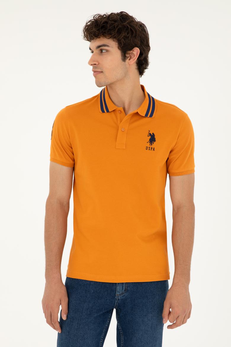 Erkek Slim Fit Polo Yaka Kiremit Basic Tişört - 50279569069