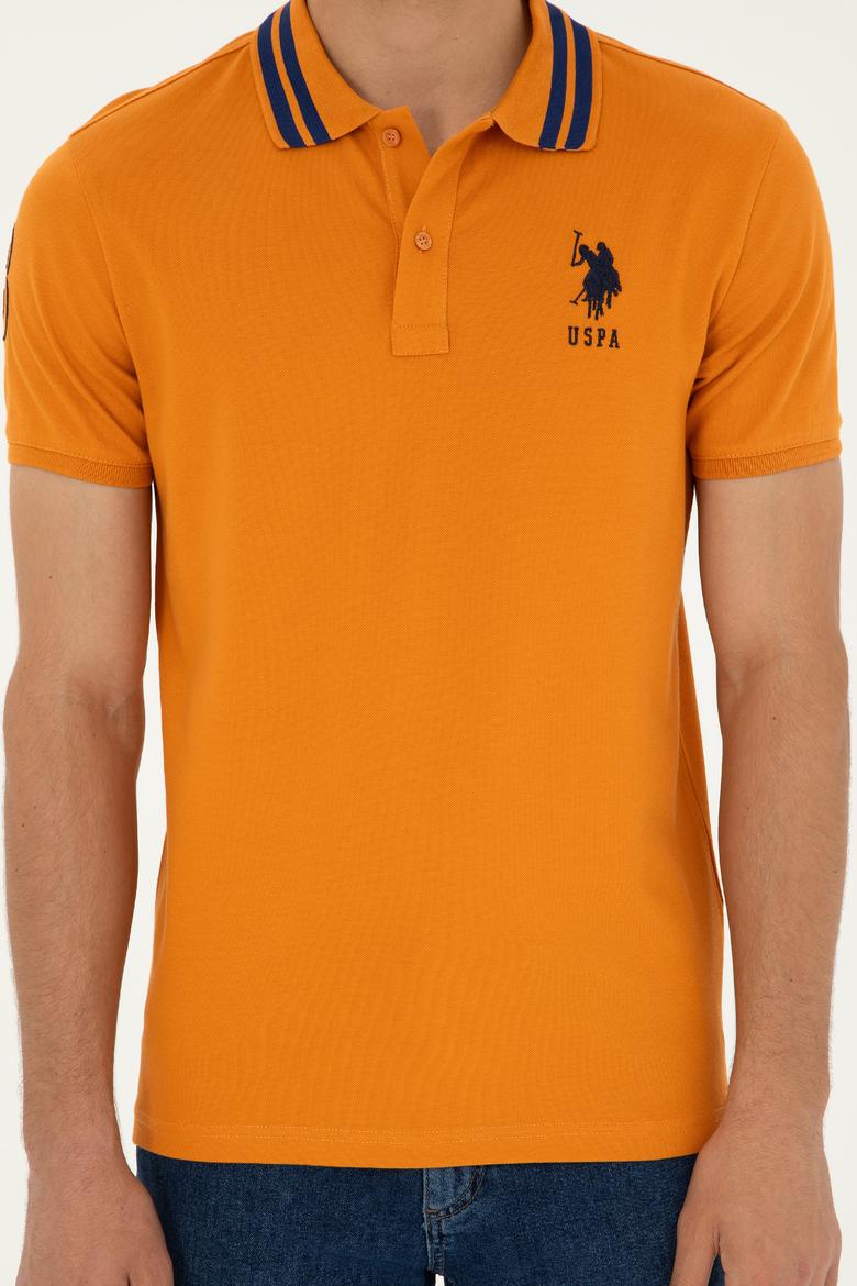 Erkek Slim Fit Polo Yaka Kiremit Basic Tişört - 50279569069