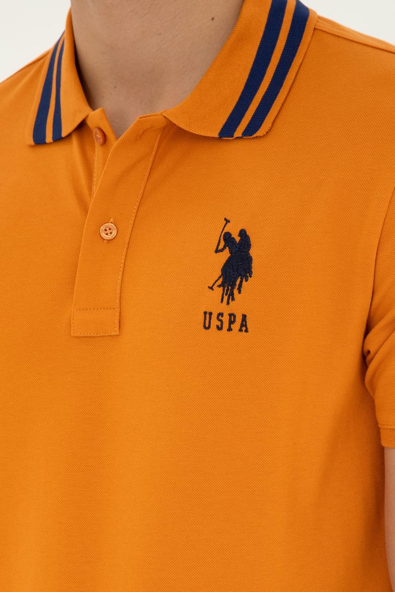 Erkek Slim Fit Polo Yaka Kiremit Basic Tişört - 50279569069