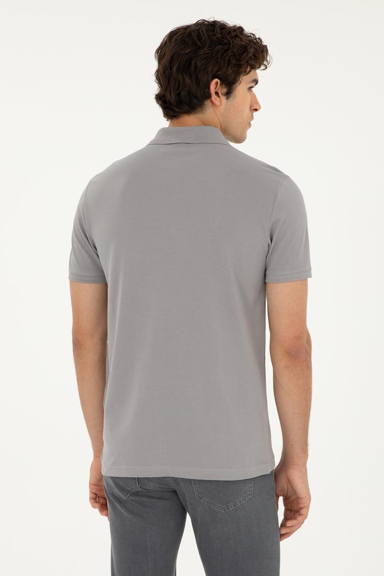 Erkek Koyu Gri Basic Tişört - 50279573040