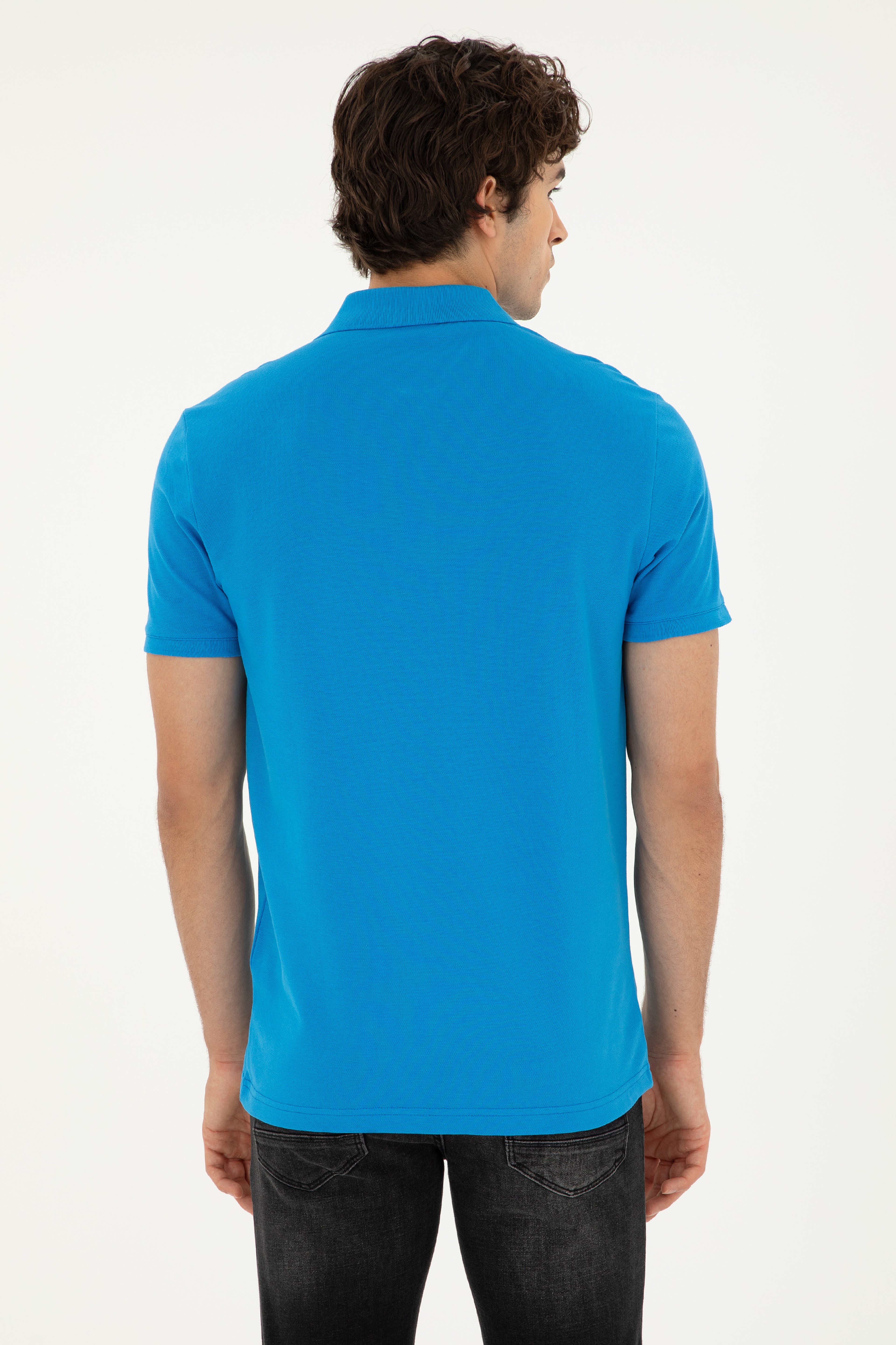 Erkek Saks Basic Tişört - Image 5