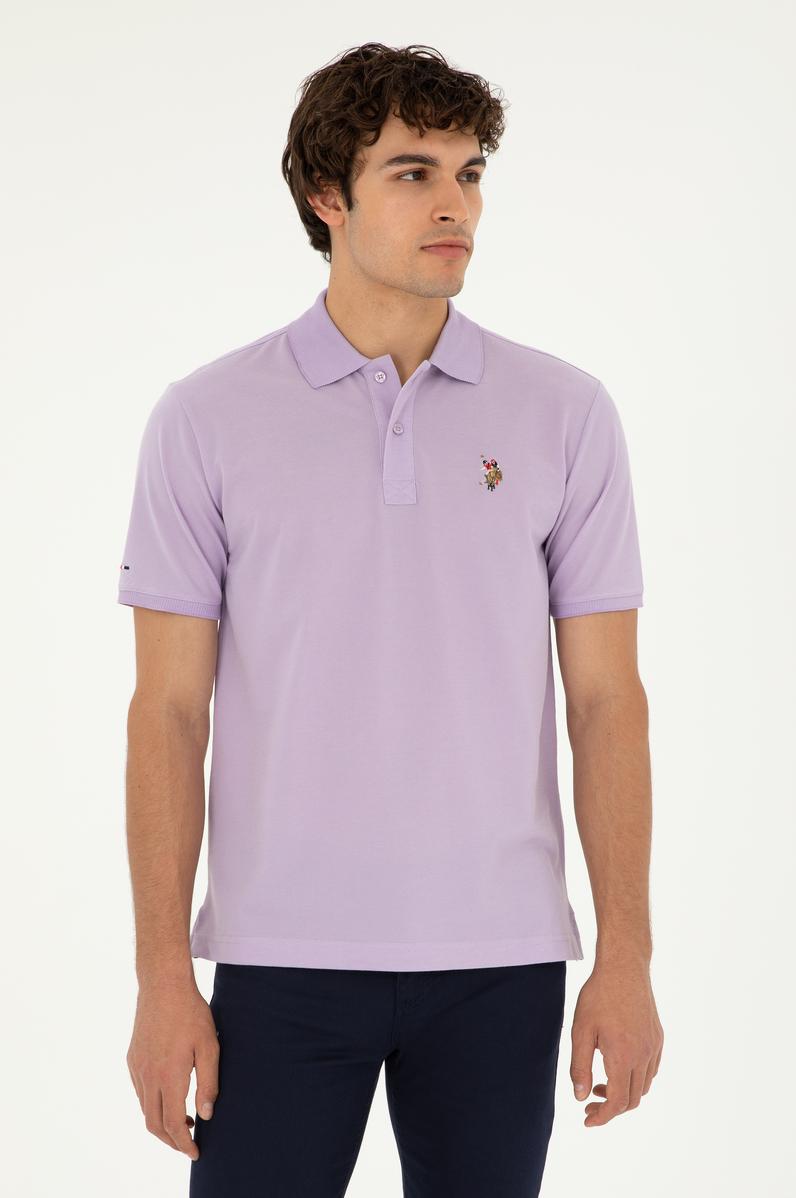 Erkek Lila Basic Tişört