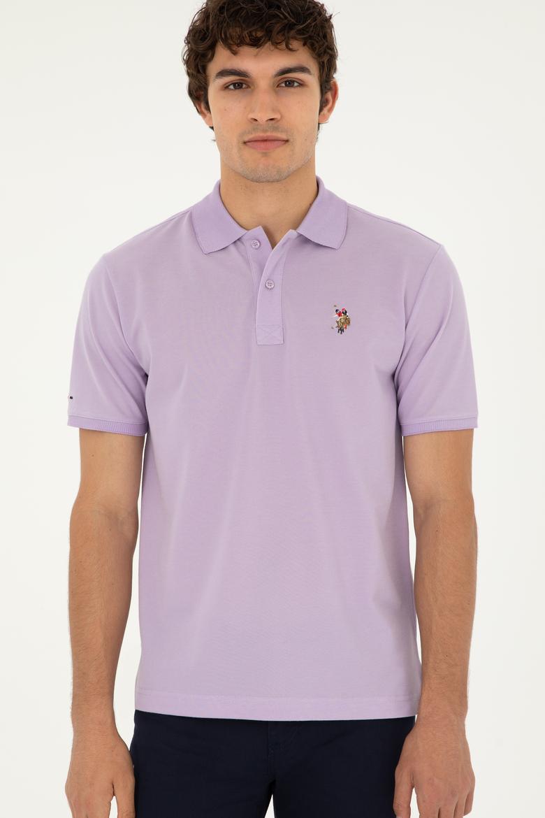 Erkek Lila Basic Tişört - 50279609051