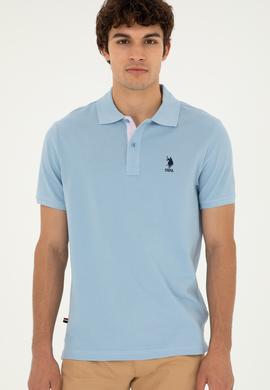 Erkek Regular Fit Polo Yaka Açık Mavi Basic Tişört - 50279611048