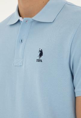 Erkek Regular Fit Polo Yaka Açık Mavi Basic Tişört - 50279611048