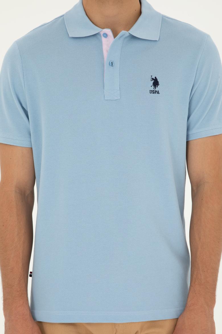 Erkek Regular Fit Polo Yaka Açık Mavi Basic Tişört - 50279611048