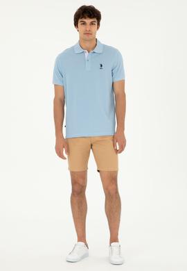 Erkek Regular Fit Polo Yaka Açık Mavi Basic Tişört - 50279611048