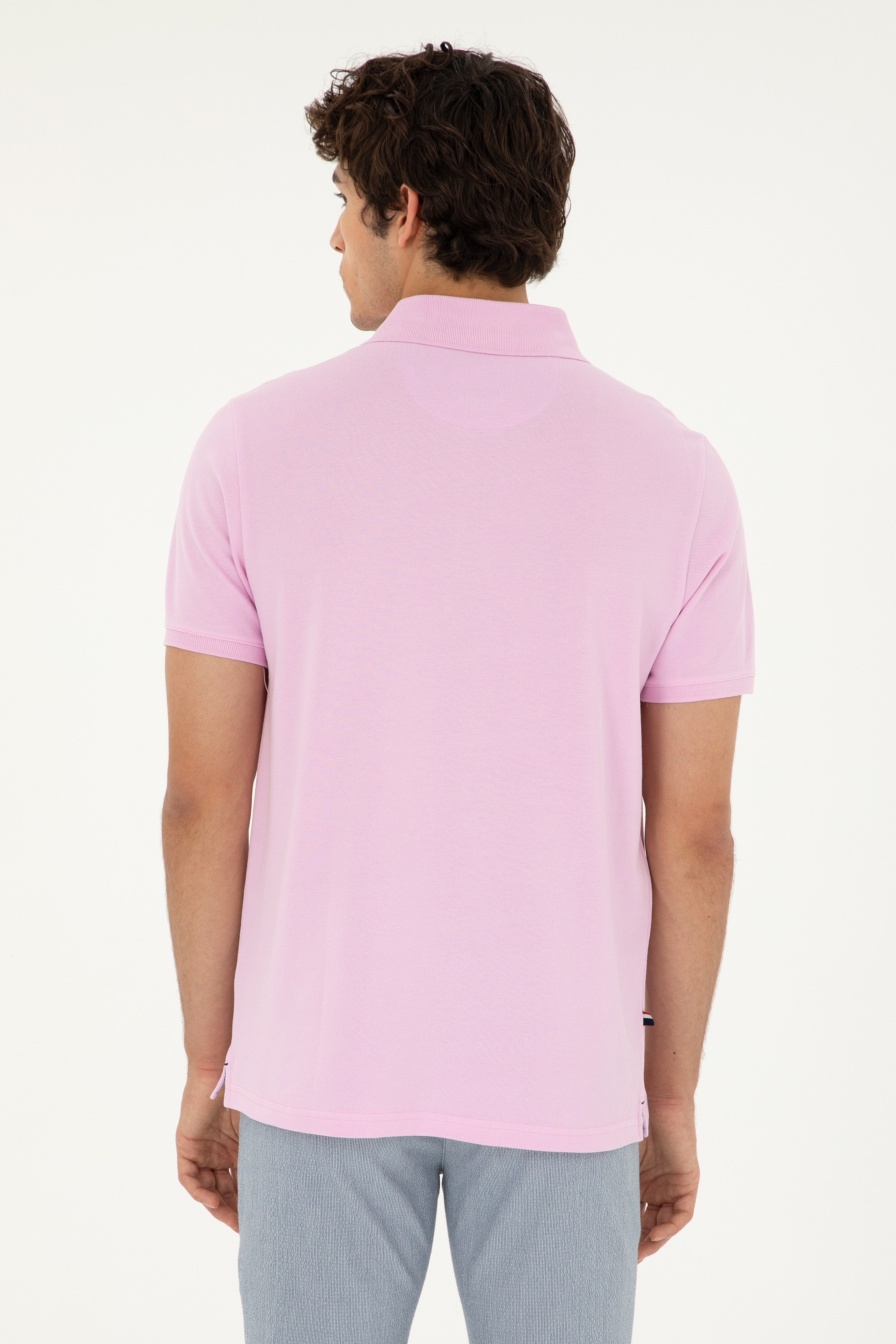 Erkek Pembe Basic Tişört - Image 5