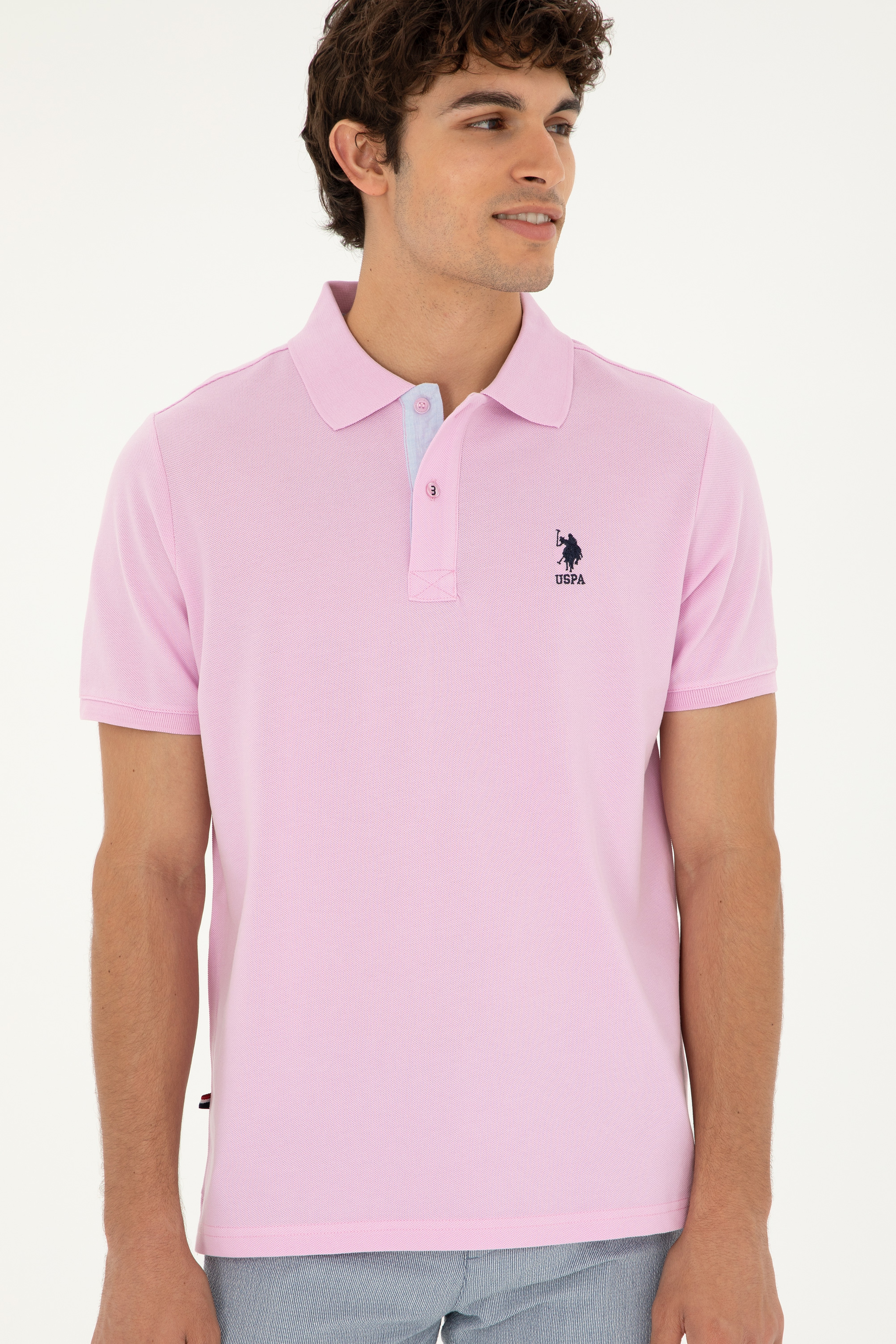 Erkek Pembe Basic Tişört - Image 3