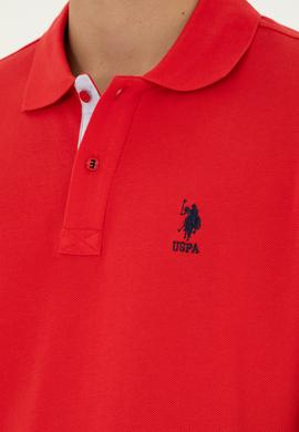 Erkek Regular Fit Polo Yaka Kırmızı Basic Tişört - 50279611293