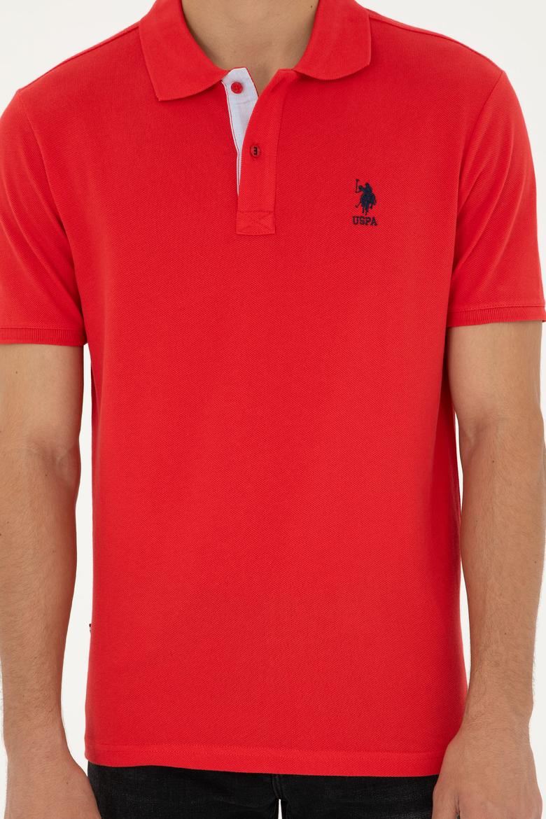 Erkek Regular Fit Polo Yaka Kırmızı Basic Tişört - 50279611293