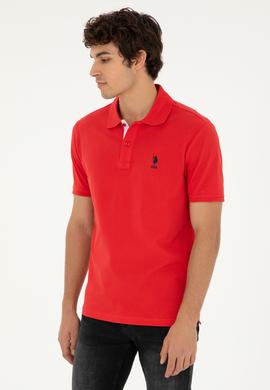 Erkek Regular Fit Polo Yaka Kırmızı Basic Tişört - 50279611293